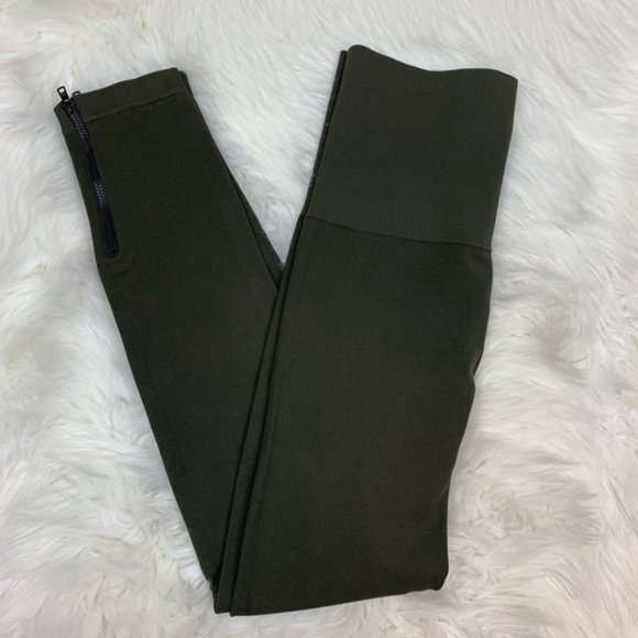 Spanx Seamless Slimming Side Zip Leggings M Olive - Picture 5 of 6